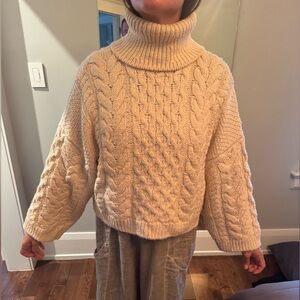 Isabel Marant Cozy Cable Knit Turtleneck Sweater